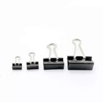 Metal Binder Clips Black Paper Clip 32 25 19 15 MM Binder Clips 24 of Each Size, Total 96 PC's Stationery Binding Supplies for Loose Papers, Files, DIY, Office and School Use