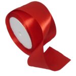 Satin 2 Inch Wide Ribbon (Red) -1 Roll