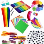 Arts and Crafts Supplies Kit Over 1000 Pieces with a Durable Plastic Box for Kids: DIY Craft Supplies for Toddlers, School Project, Includes Special Items Like Springs, Wires and Sequins